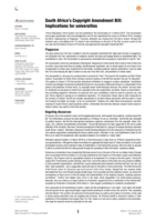 South Africa’s Copyright Amendment Bill : implications for universities