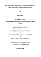 The application of adult education principles in the National Union of Educators' in-service training courses