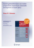 Lessons gained from four case studies of operations research for sustainable development in South Africa