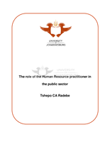 The role of the human resource practitioner in the public sector