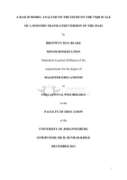 A Rasch model analysis of the items on the VIQ8 scale of a Sesotho translated version of the JSAIS