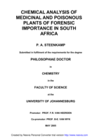 Chemical analysis of medicinal and poisonous plants of forensic importance in South Africa.
