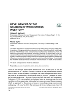 Development of the sources of work stress inventory.