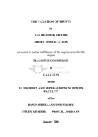 The taxation of trusts