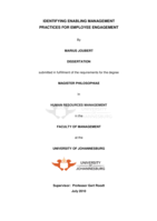 Identifying enabling management practices for employee engagement