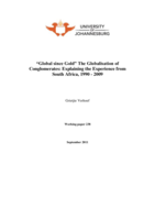 “Global since Gold” the globalisation of conglomerates : explaining the experience from South Africa, 1990-2009