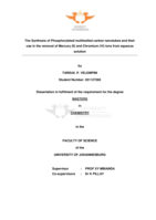 The synthesis of phosphorylated multiwalled carbon nanotubes and their use in the removal of Mercury(ll) and Chromium(Vl) ions from aqueous solution