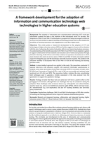 A framework development for the adoption of information and communication technology web technologies in higher education systems