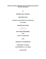 Effective school budgeting for the optimum utilization of physical resources.