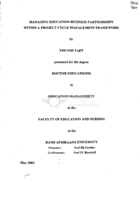 Managing education-business partnerships within a project cycle management frameworks