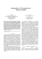 Ambiguities in fit-evaluation for selector models
