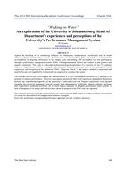 An exploration of the University of Johannesburg heads of department’s experiences and perceptions of the university’s performance management system