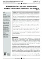 African bureaucracy and public administration: Analysing the normative impediments and prospects