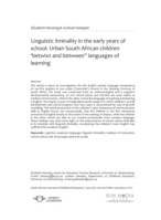 Linguistic liminality in the early years of school : urban South African children ‘betwixt and between’ languages of learning