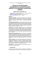 Factors of communication management for successful project delivery in the Swaziland construction industry