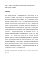 Social media usage amongst generation y in South Africa – does gender matter?