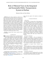 Role of metered taxis in the integrated and sustainable public transportation system in Durban