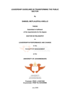 Leadership guidelines in transforming the public sector