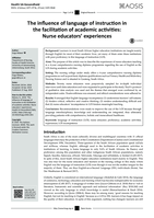 The influence of language of instruction in the facilitation of academic activities: Nurse educators’ experiences