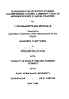 Guidelines for effective student accompaniment during community health nursing science clinical practice