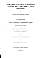 Management of the school as an aspect of leadership : implication for whole school development