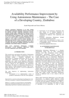 Availability performance improvement by using autonomous maintenance – the case of a developing country, Zimbabwe