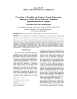 Perceptions of sexuality and gendered sexual roles among students at a South African university : exploring heteronormativity on campus