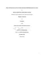 The constraints facing women micro-entrepreneurs in Luanda
