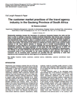 The customer market practices of the travel agency industry in the Gauteng Province of South Africa