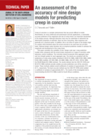 An assessment of the accuracy of nine design models for predicting creep in concrete