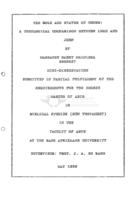 The role and status of women : a theological comparison between Luke and John