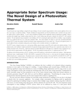 Appropriate solar spectrum usage : the novel design of a photovoltaic thermal system