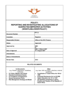 Policy: Reporting and investigating allegations of suspected improper activities (whistleblower policy)