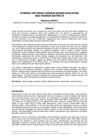 Synergy between fashion design education and fashion districts