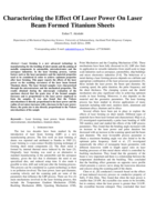 Characterizing the effect of laser power on laser beam formed titanium sheets