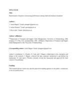 Determinants of logistics outsourcing performance among small and medium enterprises