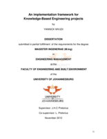 An implementation framework for knowledge-based engineering projects