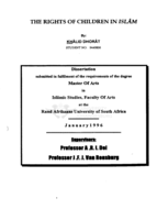 The rights of children in Islâm