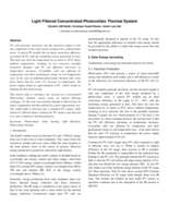 Light filtered concentrated photovoltaic thermal system