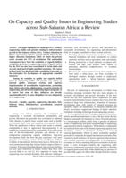 On capacity and quality issues in engineering studies across Sub-Saharan Africa : a review