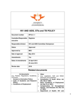HIV and AIDS, STI's and TB policy
