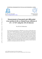 Measurements of top-quark pair differential cross-sections in the eµ channel in pp collisions at √s = 13 TeV using the ATLAS detector