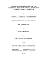 Voorbereiding vir verhoor ter verwesenliking van die waarborg van 'n billike siviele verhoor