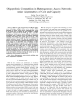 Oligopolistic competition in heterogeneous access networks under asymmetries of cost and capacity