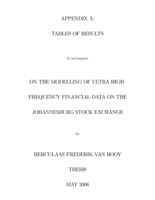 On the modelling of ultra high frequency financial data on the Johannesburg Stock Exchange