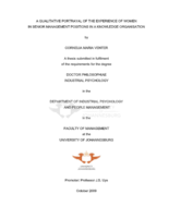 A qualitative portrayal of the experience of women in senior management positions in a knowledge organisation