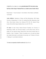 A test of psbK-psbI and atpF-atpH as potential plant DNA barcodes using the flora of the Kruger National Park (South Africa) as a model system.