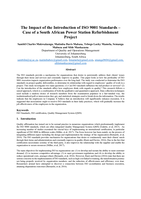 The impact of the introduction of iso 9001 standards : case of a South African power station refurbishment project