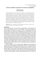 Learner councillors’ perspectives on learner participation