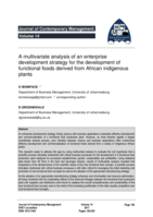 A multivariate analysis of an enterprise development strategy for the development of functional foods derived from African indigenous plants